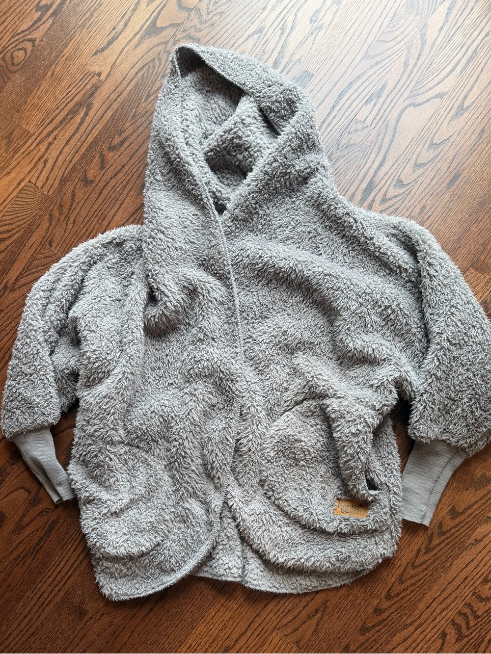 Cozy Gray Nordic Beach Sherpa Hooded Jacket